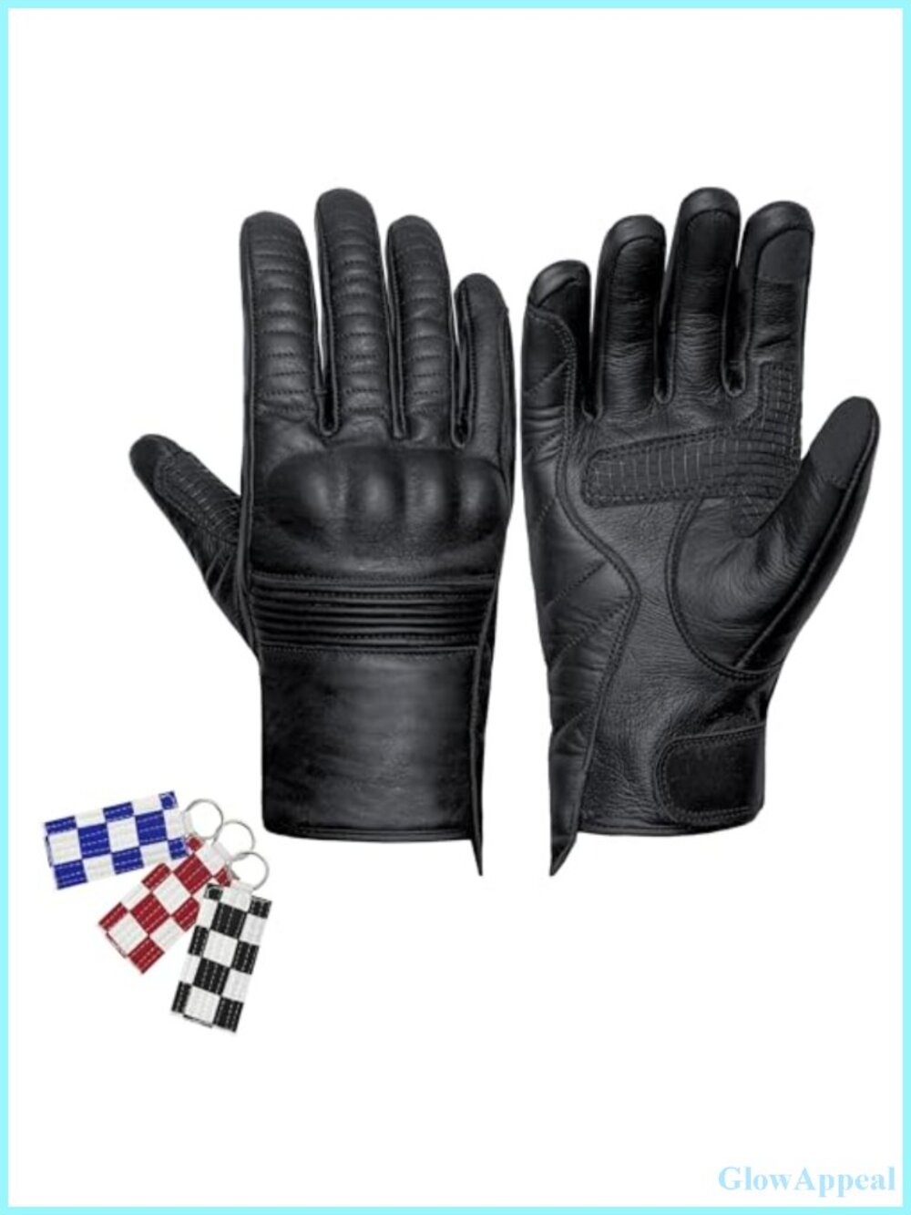 Antares Motorcycle Gloves for Men Touchscreen Full Finger Leather Gloves